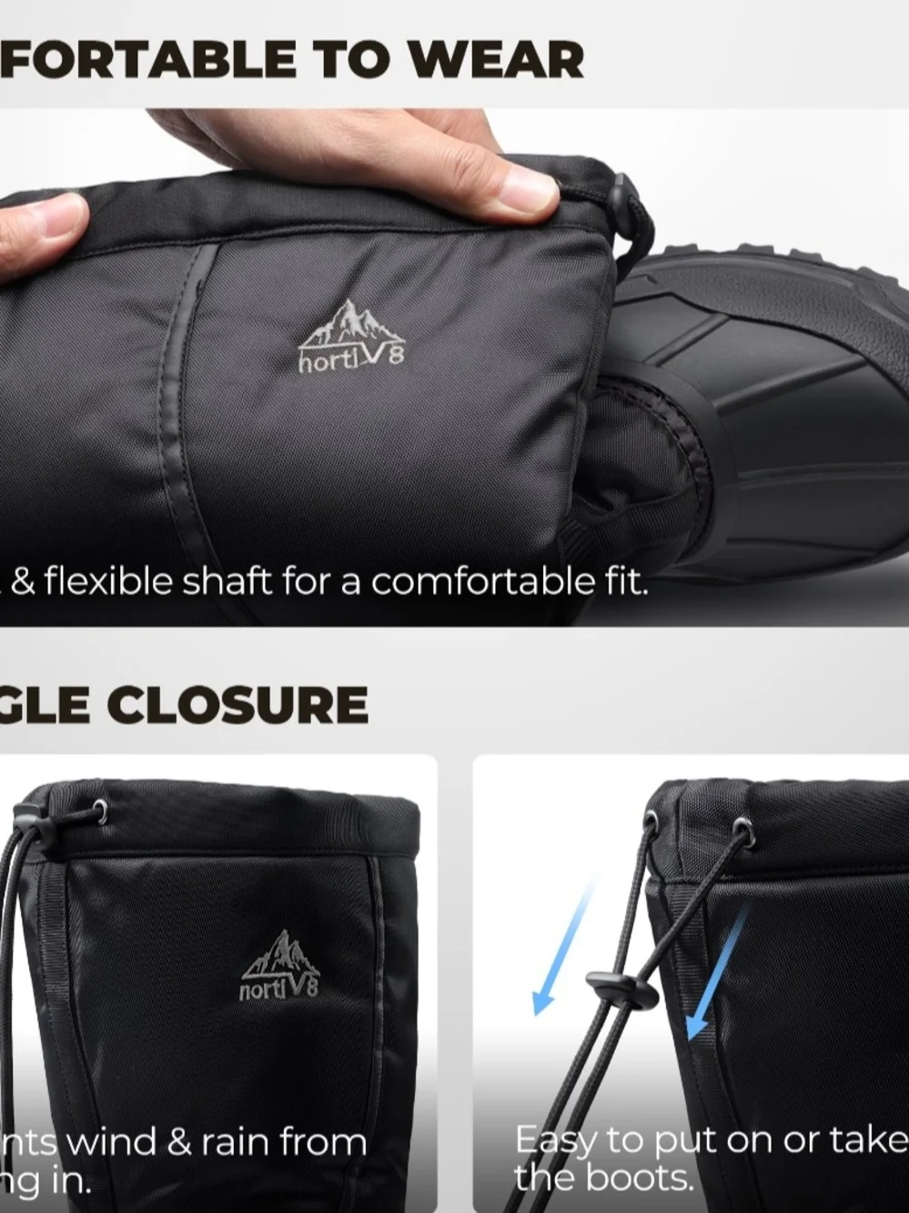 Men’s Black Insulated Rain & Snow Boots